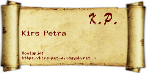 Kirs Petra névjegykártya